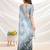 grey floral printed pure georgette saree