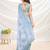 blue embroidered pure georgette designer saree