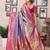 purple woven design zari silk blend designer banarasi saree