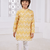 boys yellow printed cotton kurta pajama set
