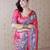pink floral printed zari tussar saree