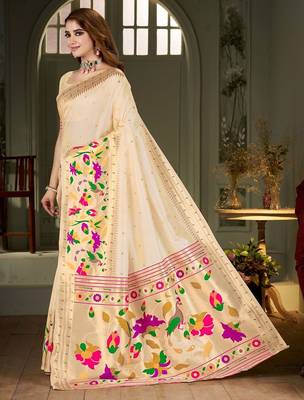 white woven design zari kanjeevaram saree 2