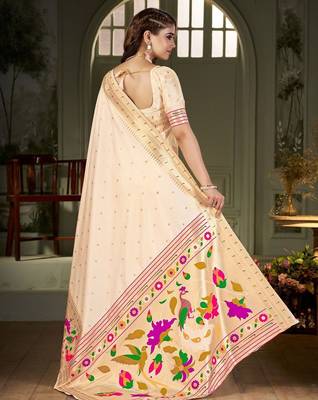 white woven design zari kanjeevaram saree 3