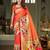 peach woven design zari kanjeevaram saree