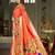 peach woven design zari kanjeevaram saree