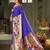 blue woven design zari kanjeevaram silk saree