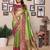 green woven design zari silk blend designer banarasi saree