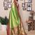 green woven design zari silk blend designer banarasi saree