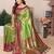 green woven design zari silk blend designer banarasi saree