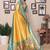 yellow woven design zari silk blend designer banarasi saree