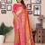 orange woven design zari silk blend designer banarasi saree
