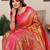 orange woven design zari silk blend designer banarasi saree