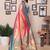 pink woven design zari silk blend designer banarasi saree