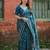 teal floral saree