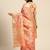 pink pink & green floral embroidered silk cotton saree