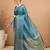 blue ethnic motifs zari satin banarasi saree