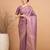 purple ethnic motifs zari satin banarasi saree