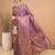purple ethnic motifs zari satin banarasi saree