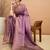 purple ethnic motifs zari satin banarasi saree
