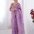 lavender embellished beads and stones silk blend saree