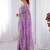 lavender embellished beads and stones silk blend saree