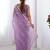 lavender embellished beads and stones silk blend saree