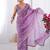 lavender embellished beads and stones silk blend saree