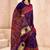 purple ethnic motifs zari pashmina saree