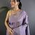 lavender woven design zari lichi silk two tone saree