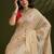 cream women floral woven design zari paithani saree