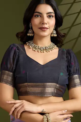 lavender woven design zari paithani saree