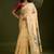 gold floral printed zari paithani saree