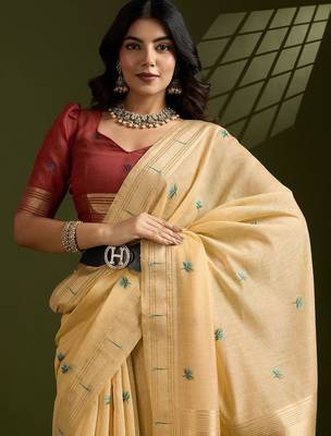 gold floral printed zari paithani saree 5