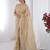 cream embellished beads and stones silk blend designer saree