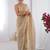 cream embellished beads and stones silk blend designer saree