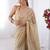 cream embellished beads and stones silk blend designer saree