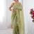 green embellished beads and stones silk blend designer saree