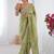 green embellished beads and stones silk blend designer saree