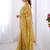 mustard embellished beads and stones silk blend designer saree
