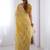 mustard embellished beads and stones silk blend designer saree