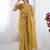 mustard embellished beads and stones silk blend designer saree