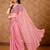 peach embellished mirror work saree