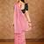 peach embellished mirror work saree