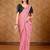 peach embellished mirror work saree
