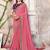pink pink & brown ethnic motifs woven design beads & stones saree