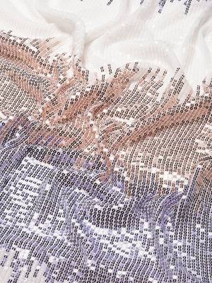 white embellished sequinned georgette saree 5