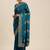 teal teal blue ethnic motifs silk blend saree