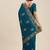 teal teal blue ethnic motifs silk blend saree