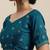 teal teal blue ethnic motifs silk blend saree