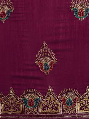 purple purple paisley zari silk blend saree 3